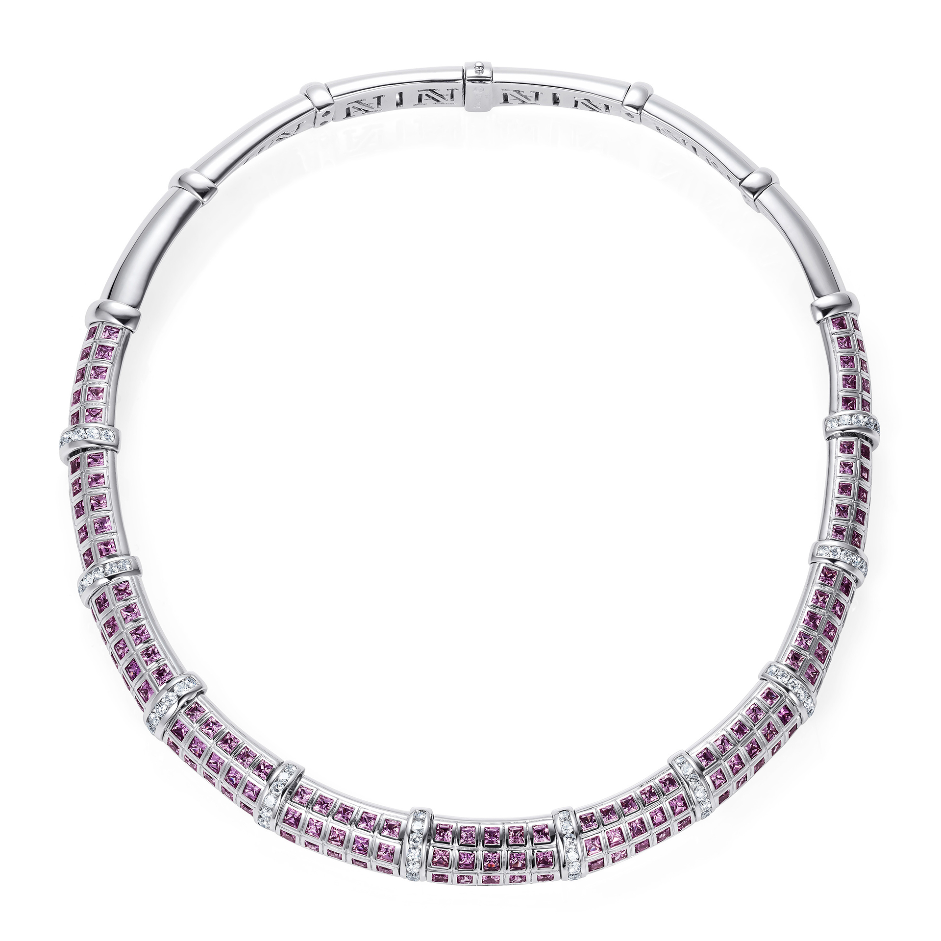 Avakian Pink sapphire earring and necklace set